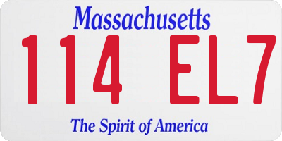 MA license plate 114EL7