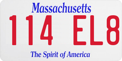 MA license plate 114EL8