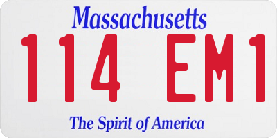 MA license plate 114EM1