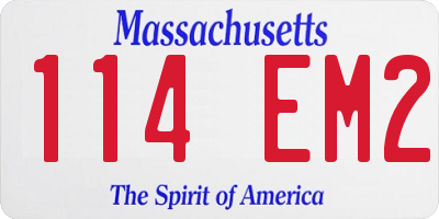 MA license plate 114EM2