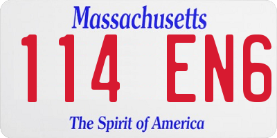 MA license plate 114EN6