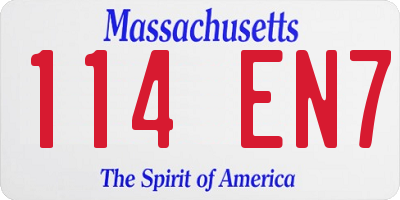 MA license plate 114EN7