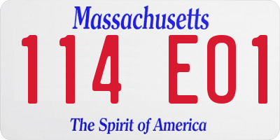 MA license plate 114EO1