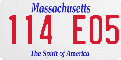 MA license plate 114EO5