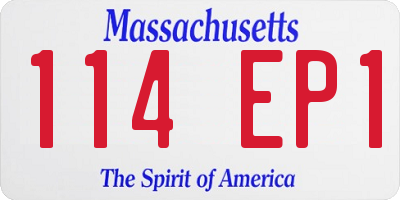 MA license plate 114EP1