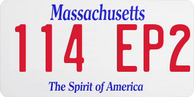 MA license plate 114EP2