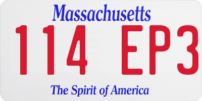 MA license plate 114EP3