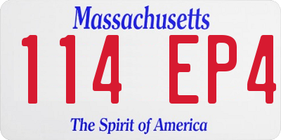 MA license plate 114EP4