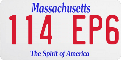 MA license plate 114EP6