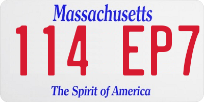 MA license plate 114EP7