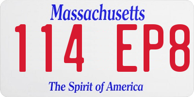 MA license plate 114EP8