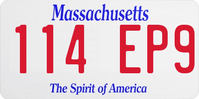 MA license plate 114EP9
