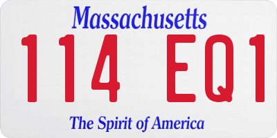 MA license plate 114EQ1