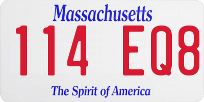 MA license plate 114EQ8