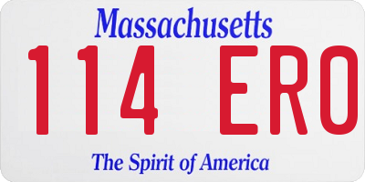 MA license plate 114ER0