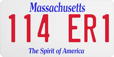 MA license plate 114ER1