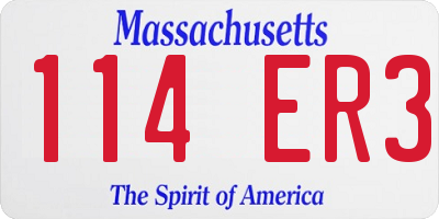 MA license plate 114ER3