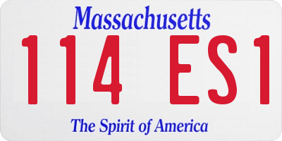 MA license plate 114ES1