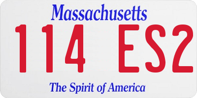 MA license plate 114ES2
