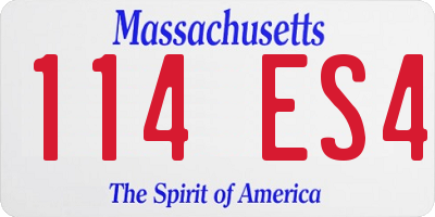 MA license plate 114ES4
