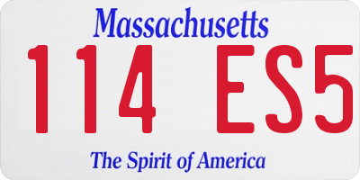 MA license plate 114ES5