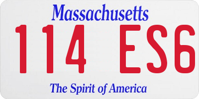 MA license plate 114ES6