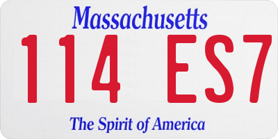 MA license plate 114ES7