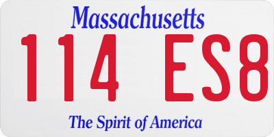 MA license plate 114ES8