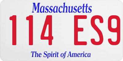 MA license plate 114ES9