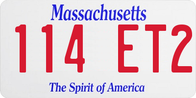 MA license plate 114ET2