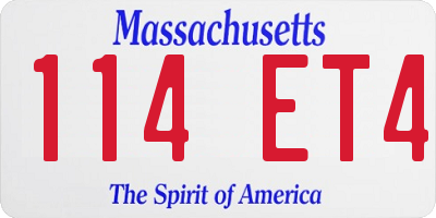 MA license plate 114ET4