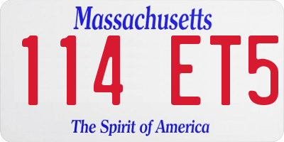 MA license plate 114ET5