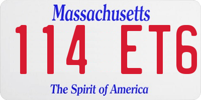 MA license plate 114ET6