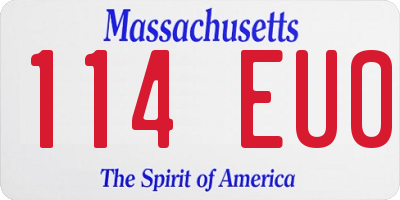 MA license plate 114EU0