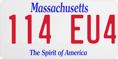 MA license plate 114EU4