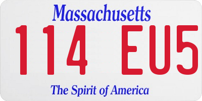 MA license plate 114EU5