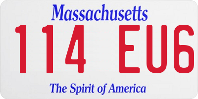 MA license plate 114EU6