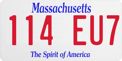 MA license plate 114EU7