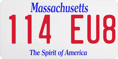 MA license plate 114EU8