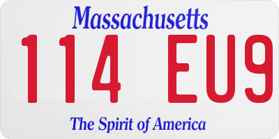 MA license plate 114EU9