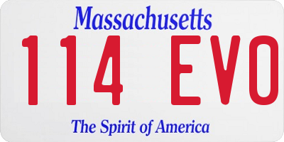 MA license plate 114EV0