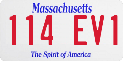 MA license plate 114EV1