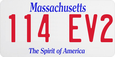 MA license plate 114EV2