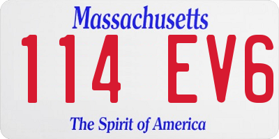 MA license plate 114EV6
