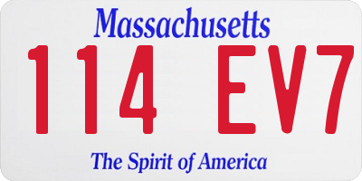 MA license plate 114EV7