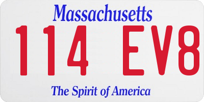 MA license plate 114EV8
