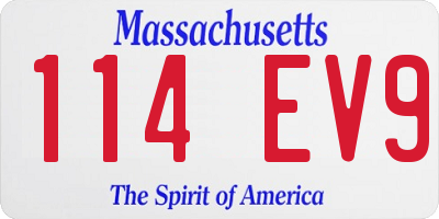 MA license plate 114EV9