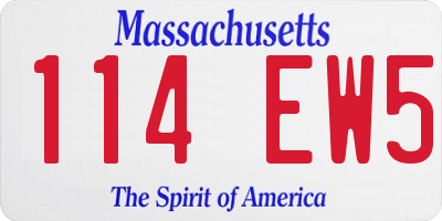 MA license plate 114EW5