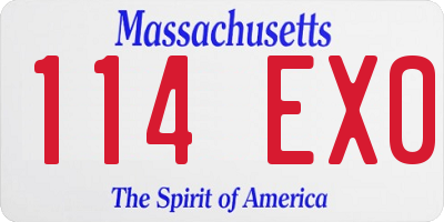 MA license plate 114EX0