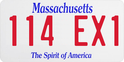 MA license plate 114EX1